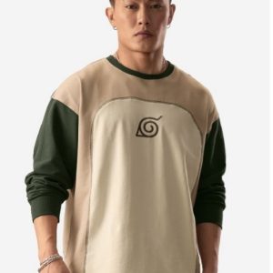 Naruto Leaf Village Beige-Green Full Sleeve Tee